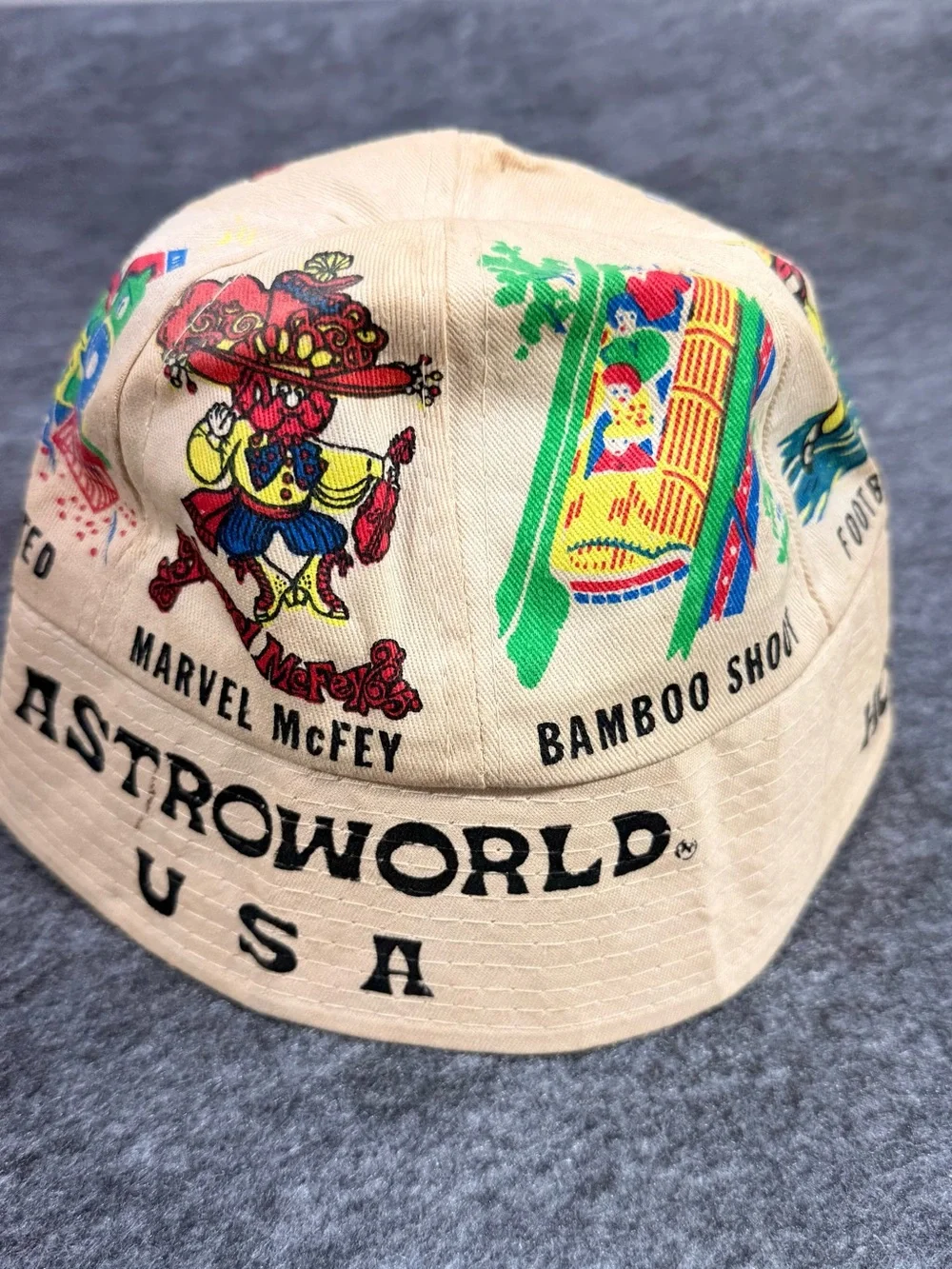 Vintage Astroworld Houston Texas Bucket Hat Astrodome Theme Park 80s 90s Mcfey